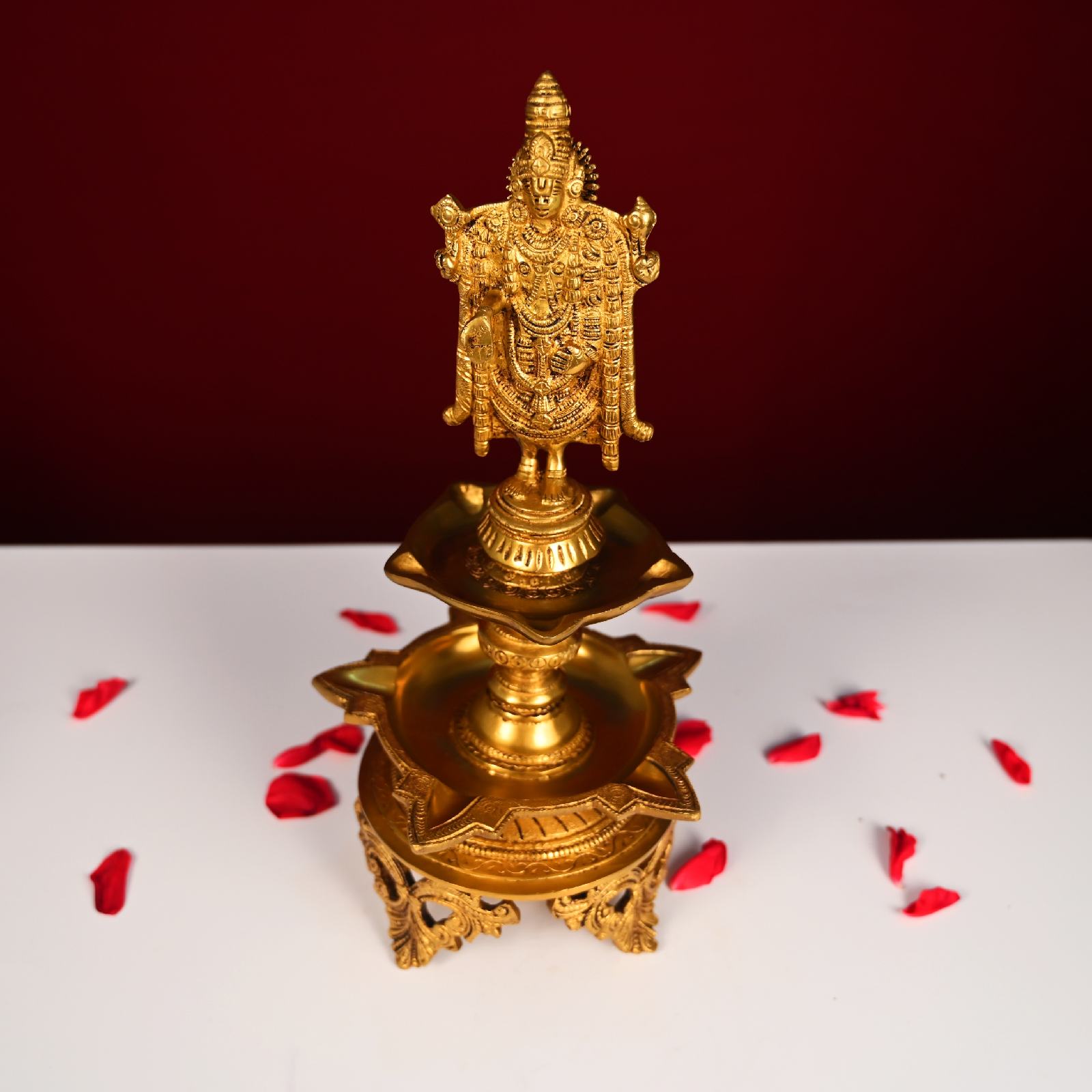 Brass Diya With Tirupati Balaji