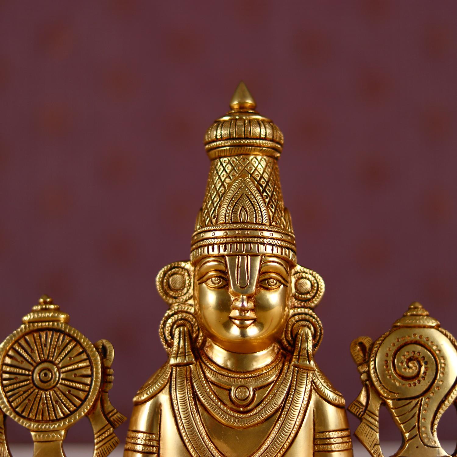 Brass Tirupati Balaji Idol / Venkateswara Bust