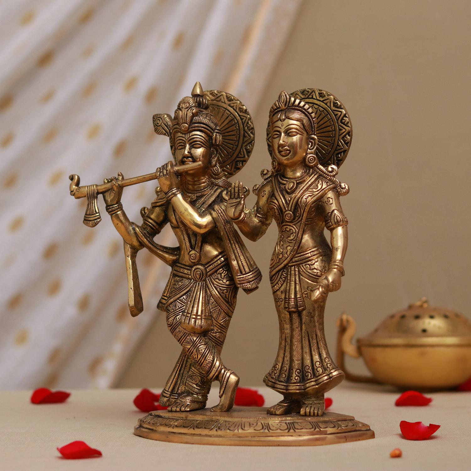 Brass Radha Krishna Idol
