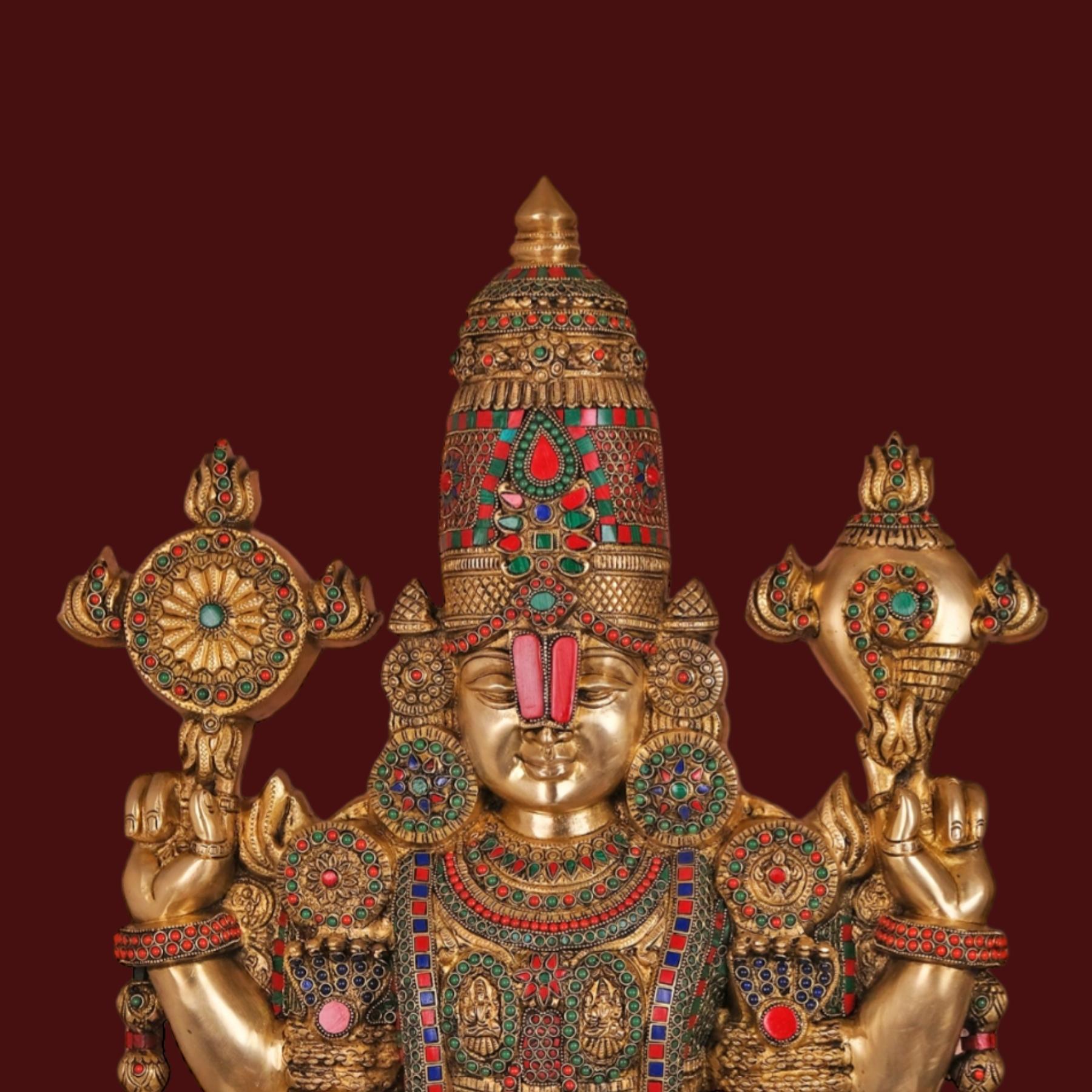 Color Full Venkateswara Swamy Brass Idol