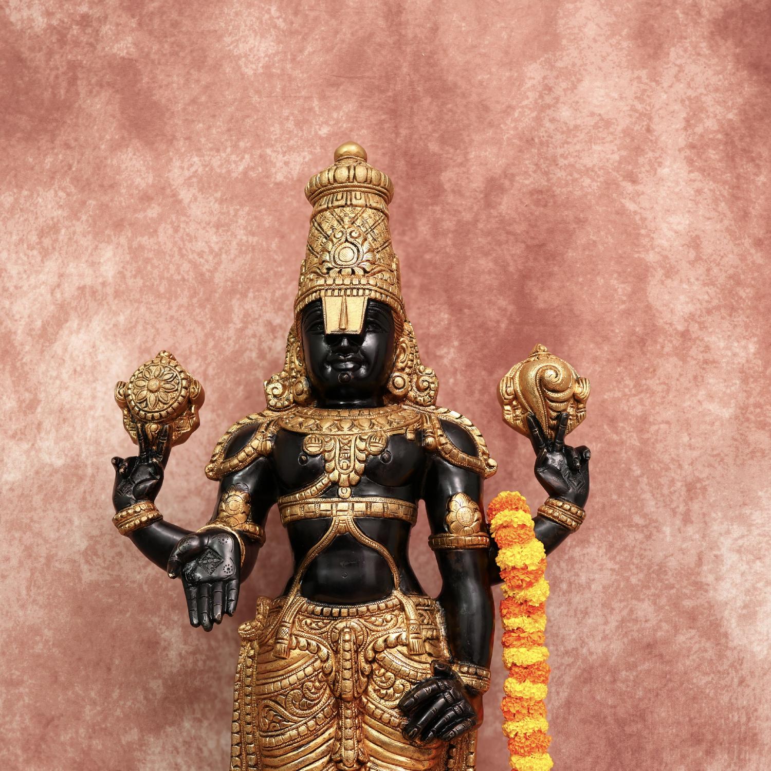 Large Brass Tirupati Bala ji Idol Standing
