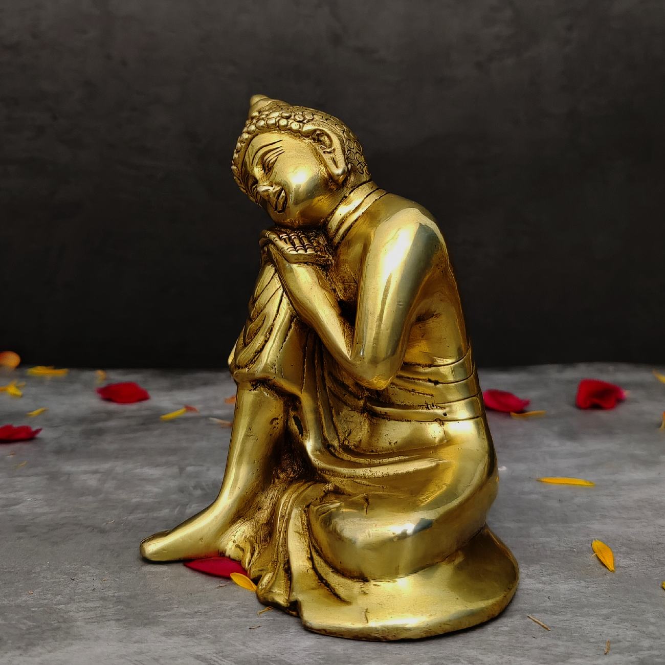 Brass Relaxing Buddha Statue