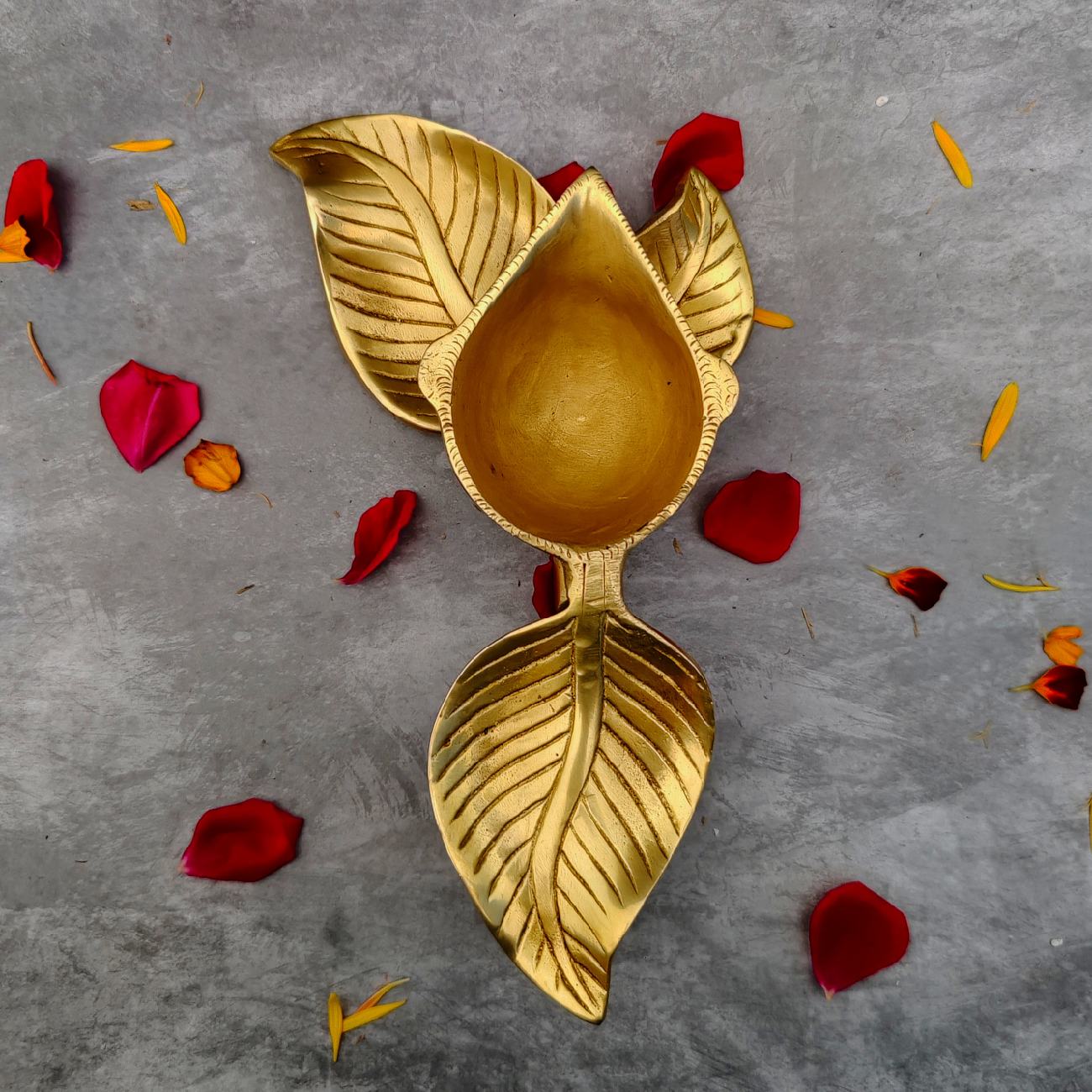 Brass Leaf Diya
