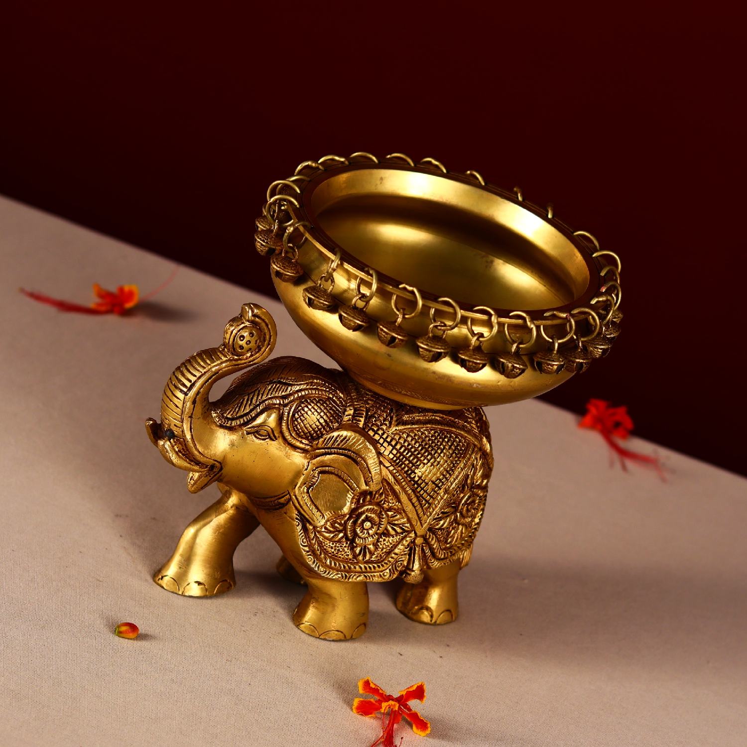 Brass Elephant Urli