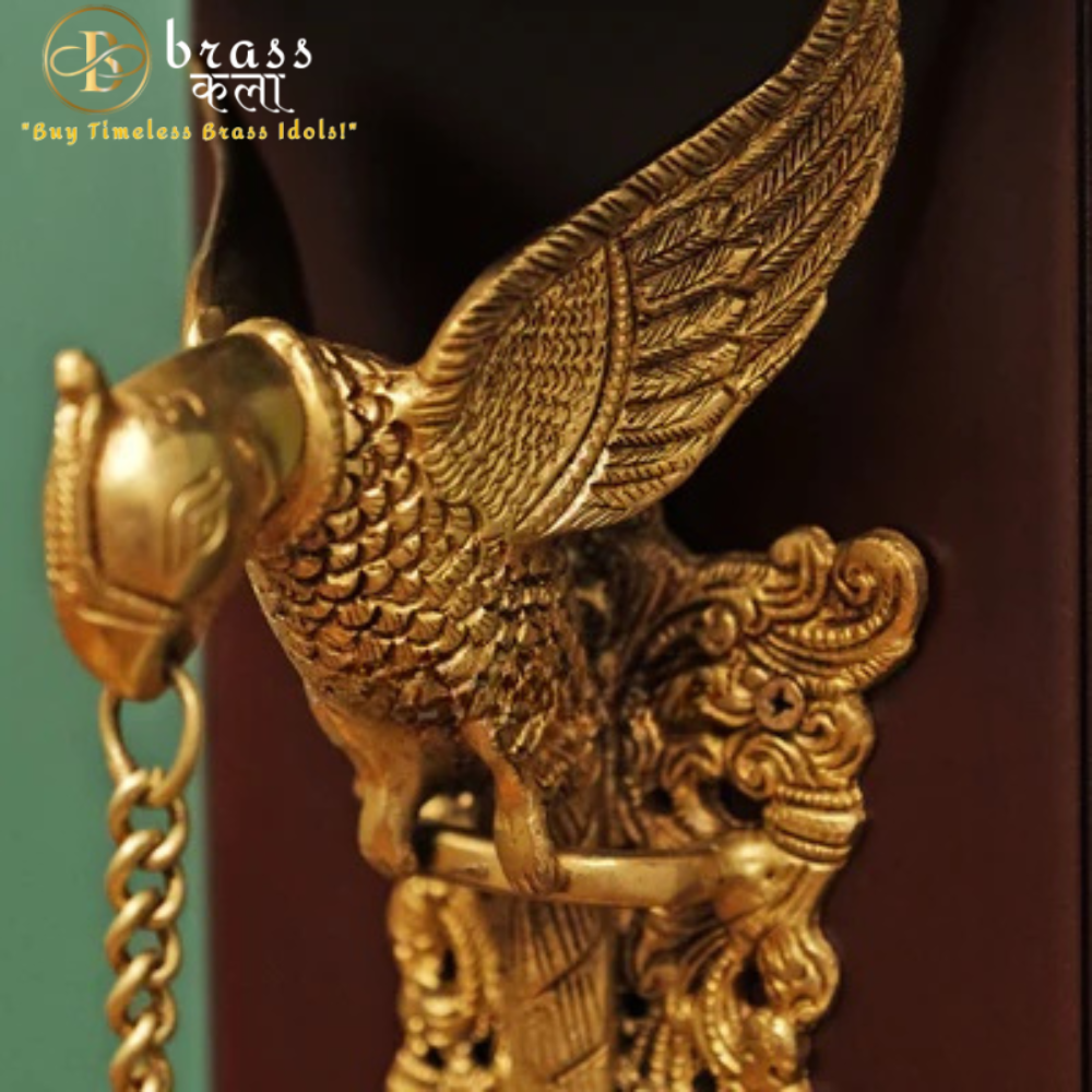 Brass Parrot Wall Hanging with Bell