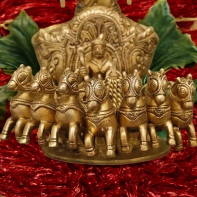 Brass Sun Chariot with 7 Horse, Lord Surya Rath