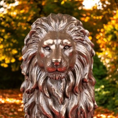 Bonded Bronze Lion Sitting on Base