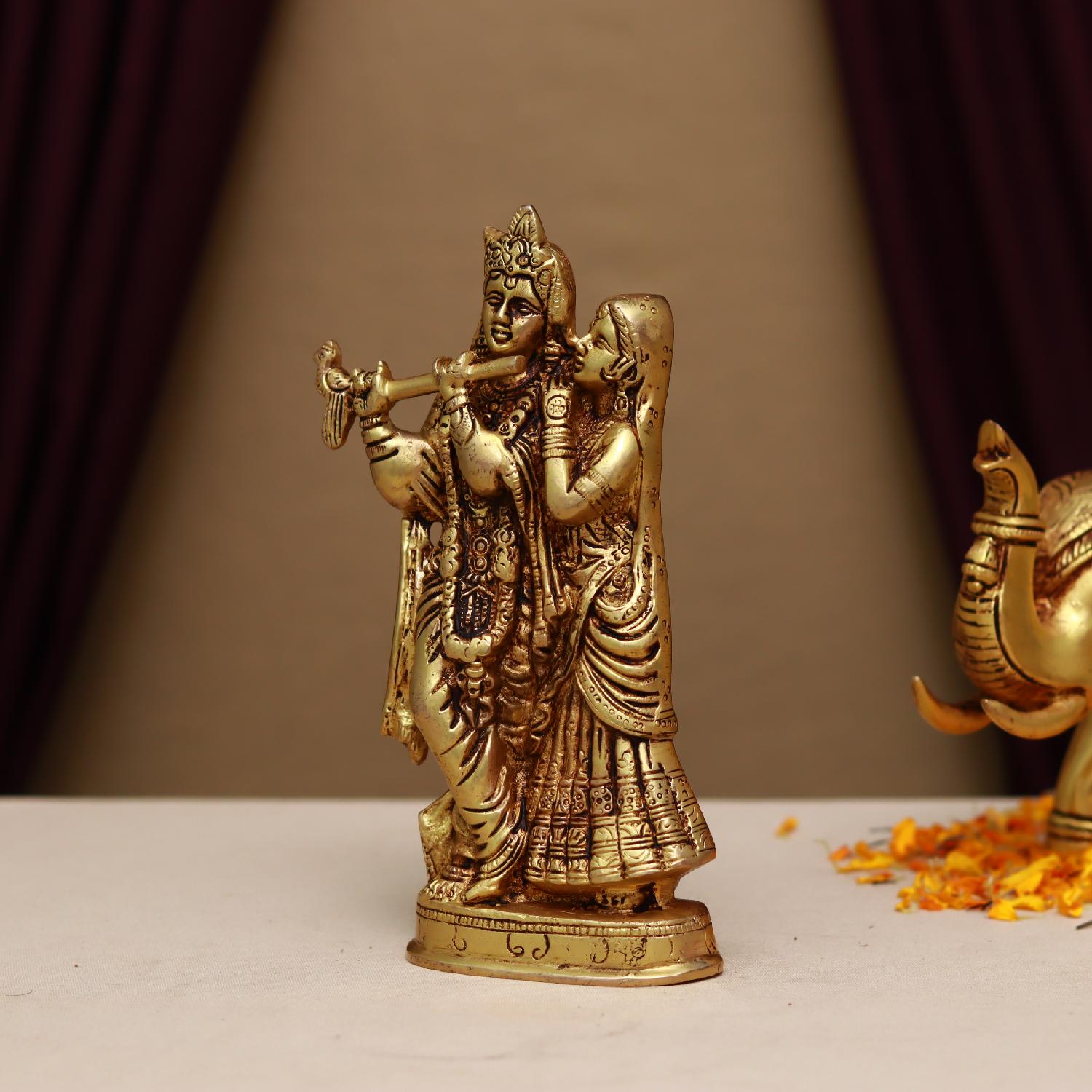 Brass Lord Radha Krishna Idol