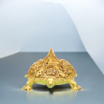 Brass Tortoise with Shree Yantra Showpiece for Good Luck