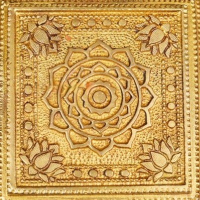 Brass Ethnic Lotus Chowki