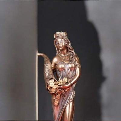 Roman Goddess Fortuna, Good Luck Fortune Tykhe Statue