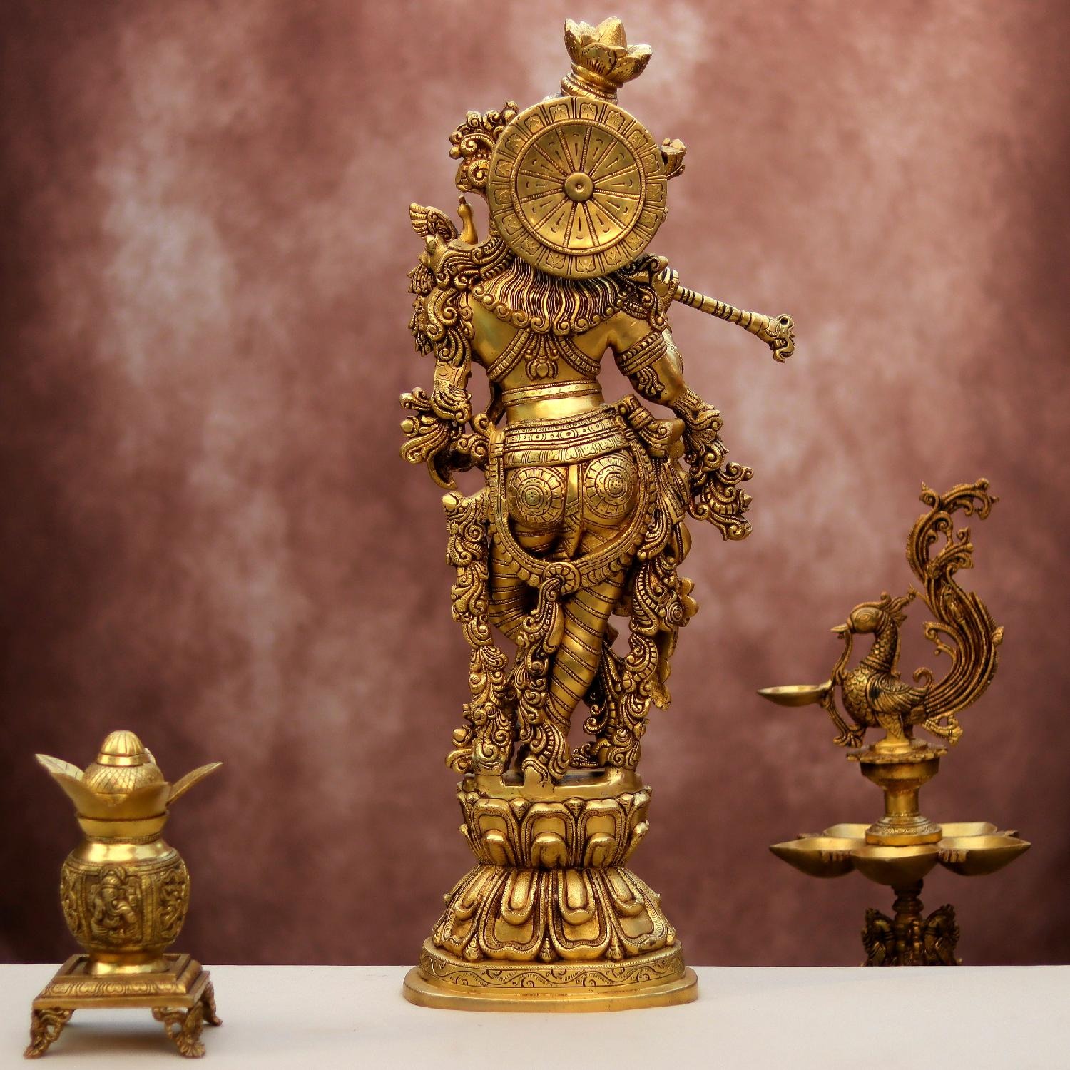 Super Fine Brass krishna Statue
