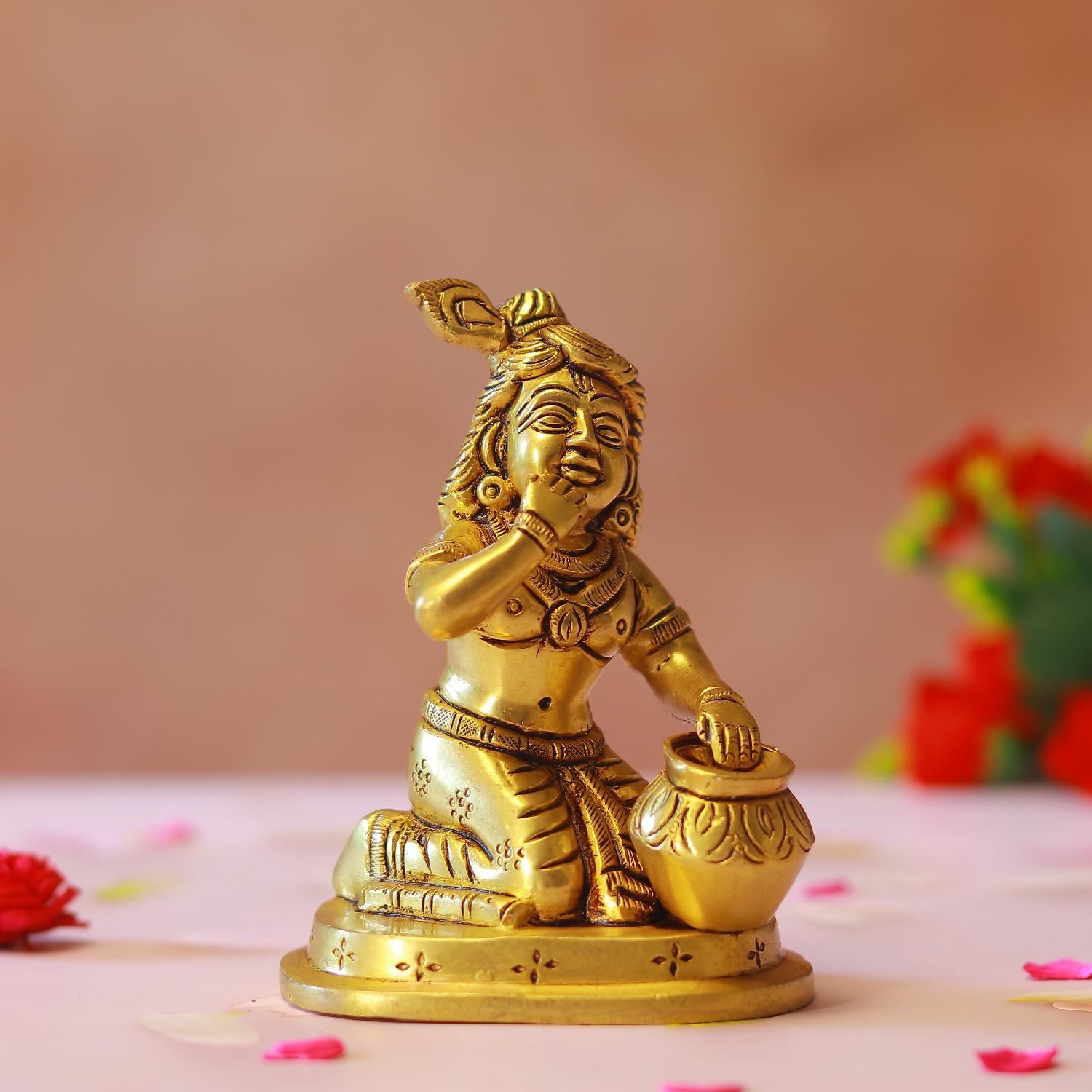 Brass Makhan Chor Bal Krishna Idol