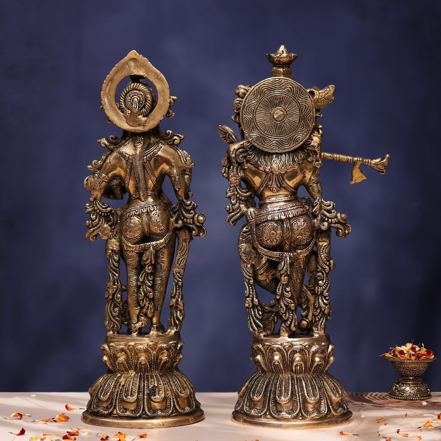 Antique Radha Krishna Brass Idol