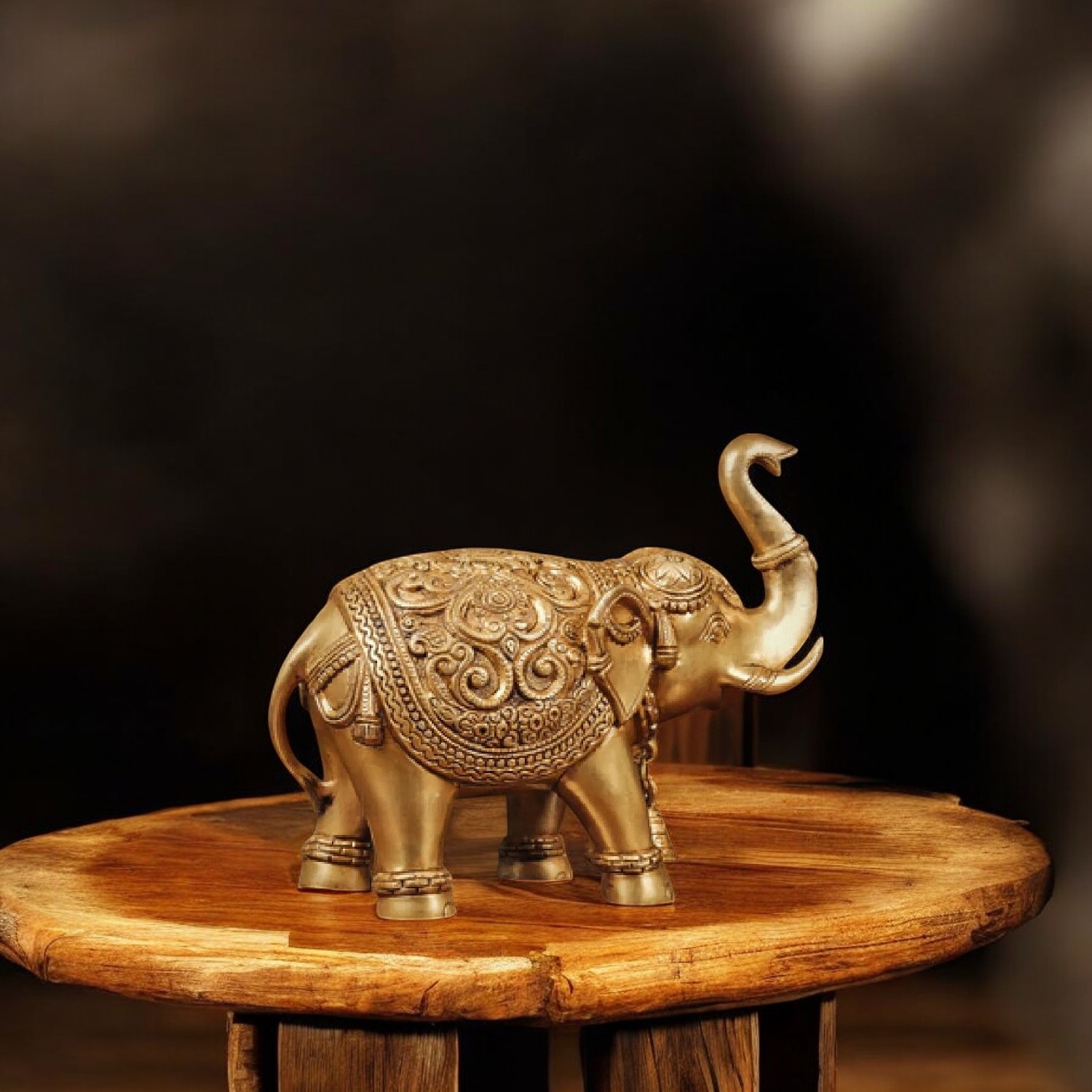 Brass Maharaja Elephant Showpiece for Decor