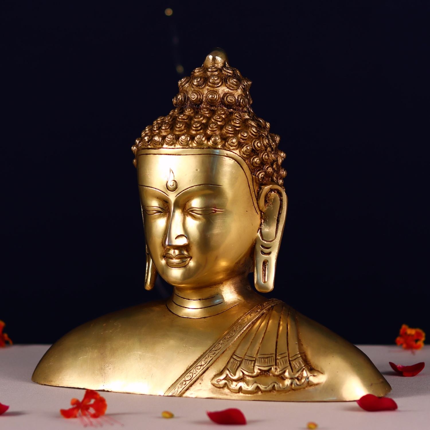 Brass Buddha Statue Face
