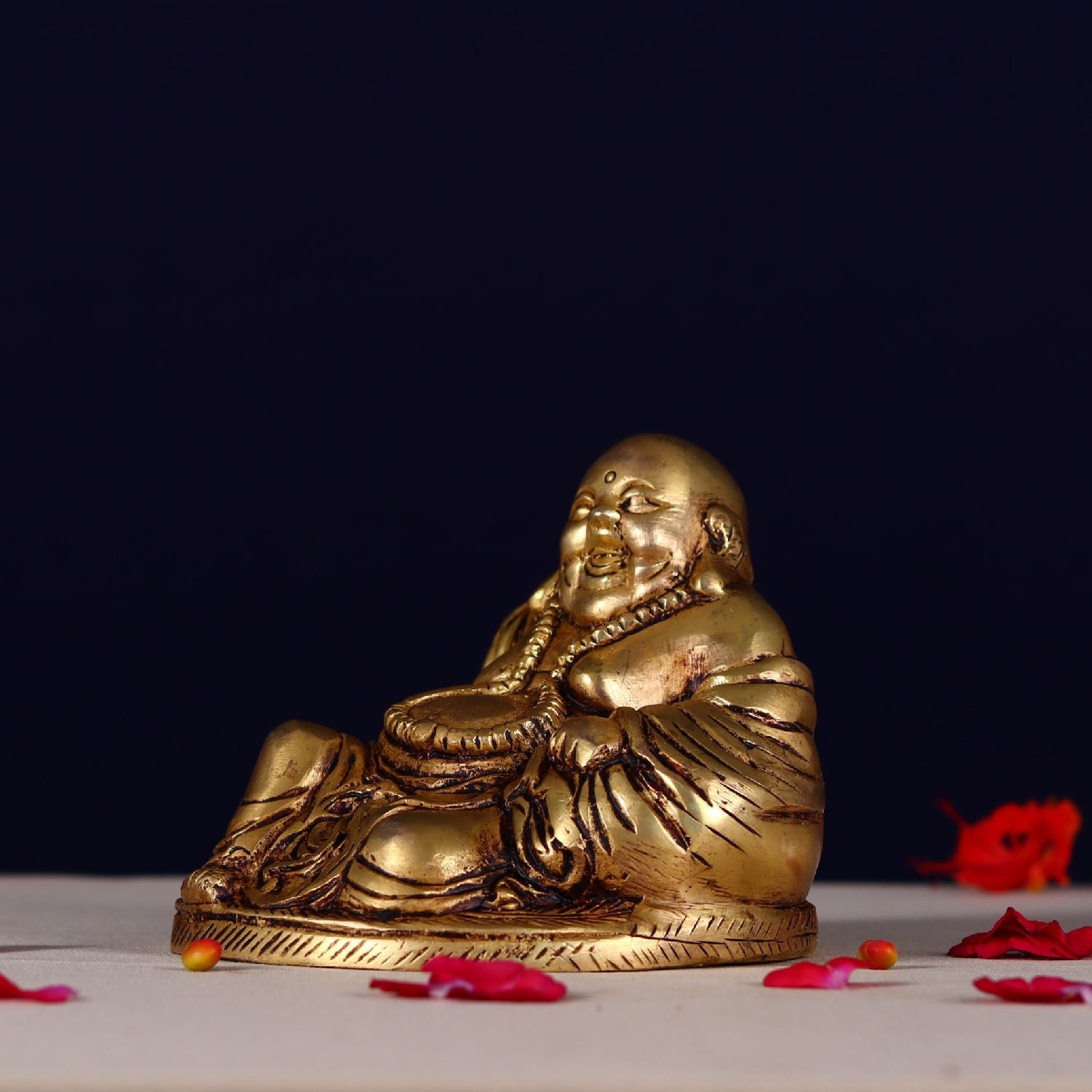 Brass Laughing Buddha Statue