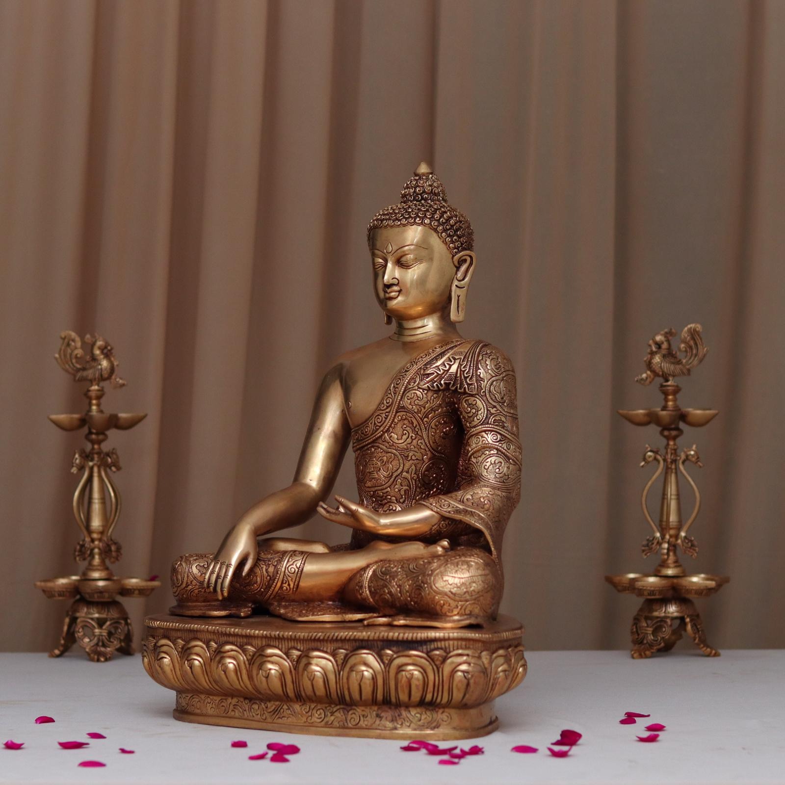 Large Size Brass Buddha Murti