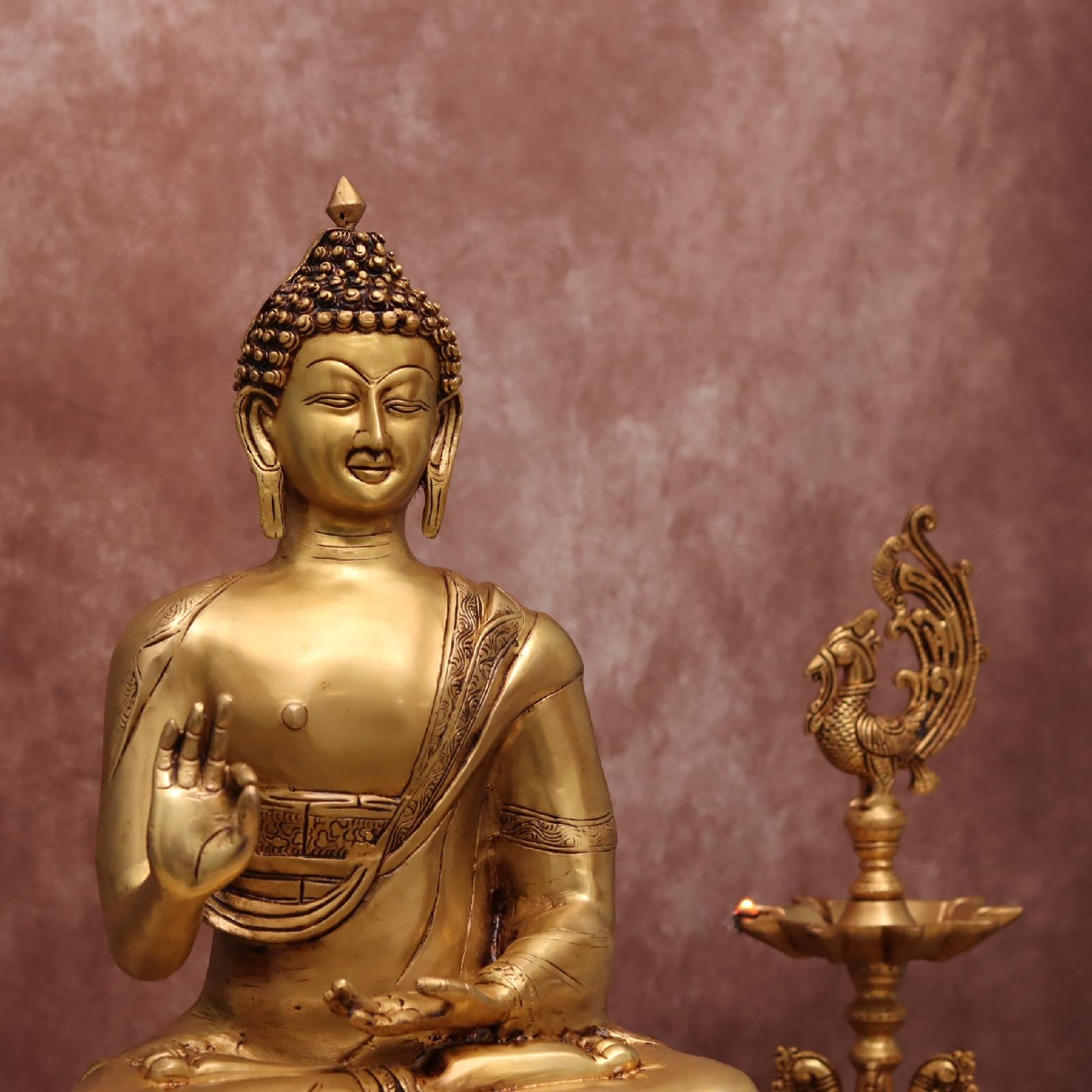 Large Brass Blessing Buddha