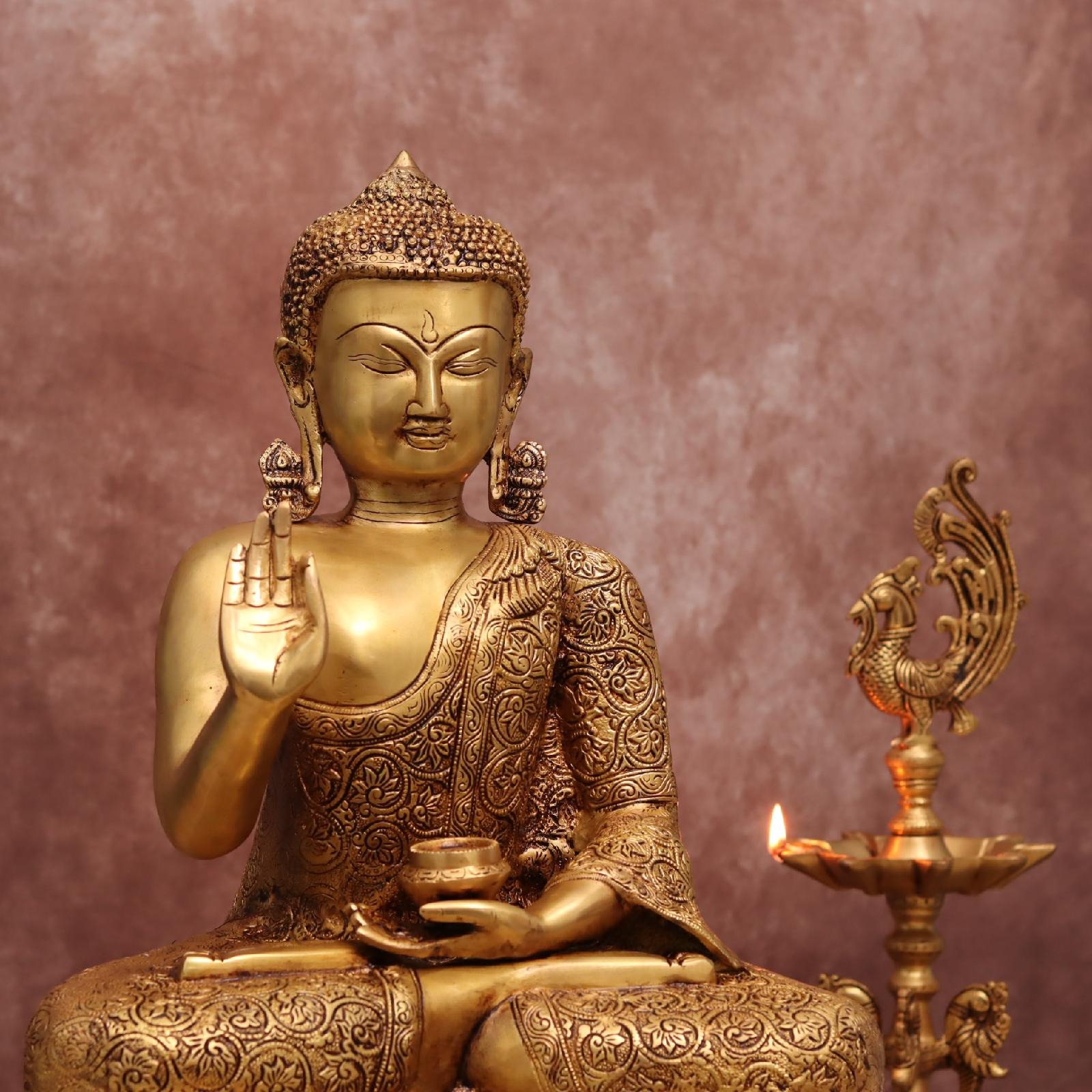 Large Size Brass Buddha Statue