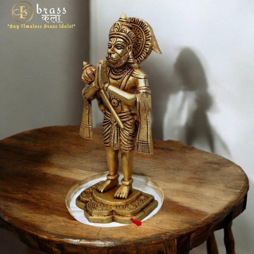 Brass Standing Hanuman Idol