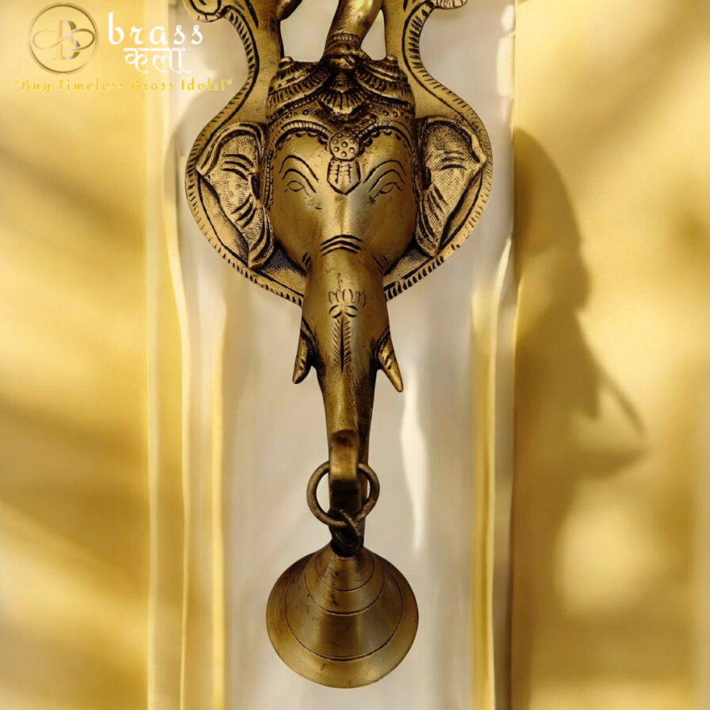 Brass Wall Decor Ganesha Idol With Bell