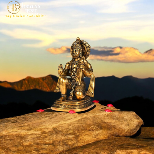 Brass Blessing Hanuman Idol