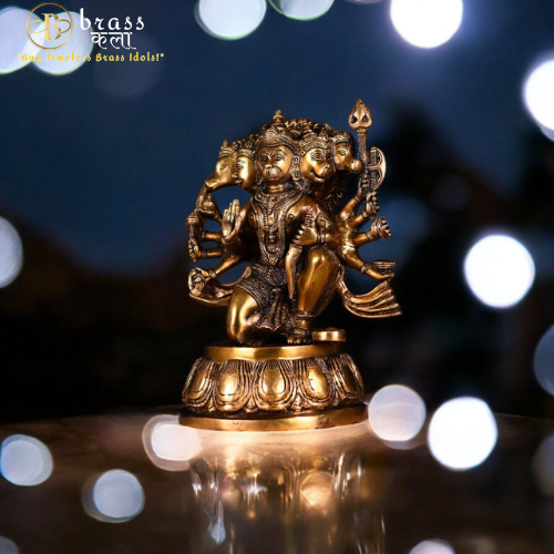 Brass Super Fine Panchmukhi Hanuman Idol
