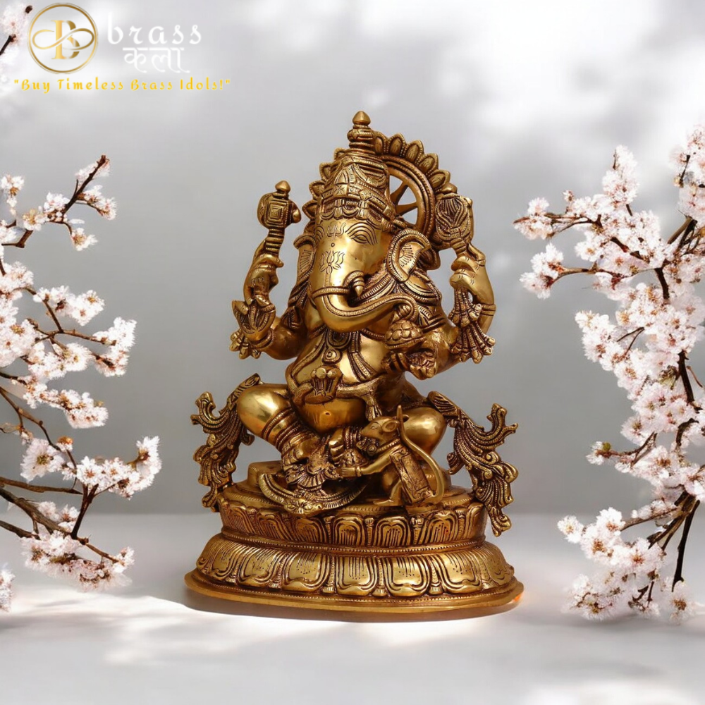 Large Size Brass Ganesh Idol