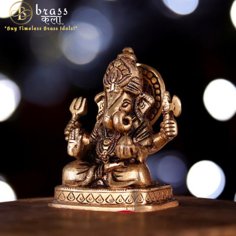 Brass Dagdu Ganesh Idol