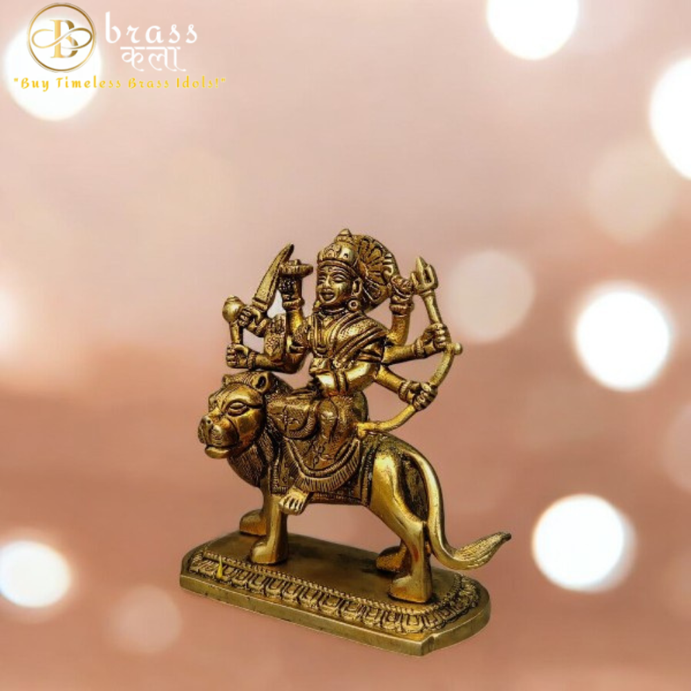 Brass Sherawali Mata Idol