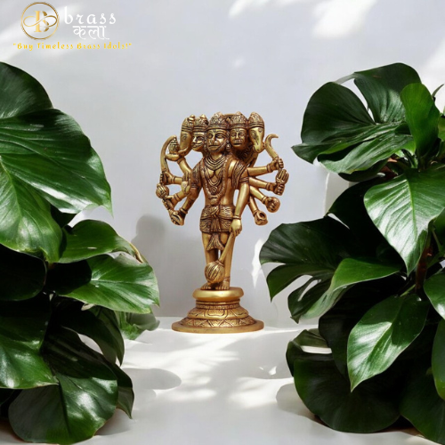 Brass Panchmukhi Hanuman Idol