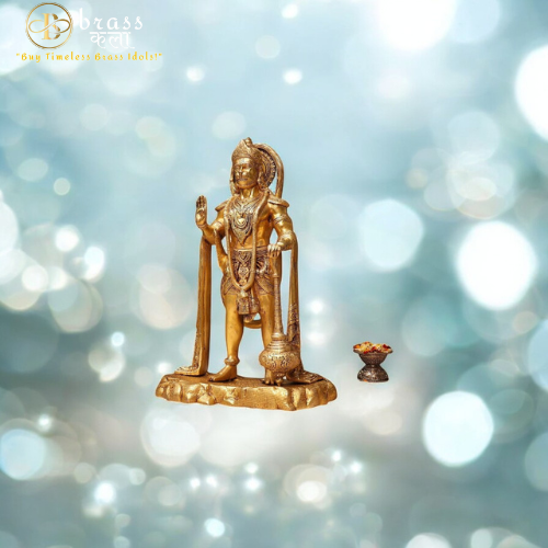 Brass Hanuman Idol Perfect For Home And  Office Decor