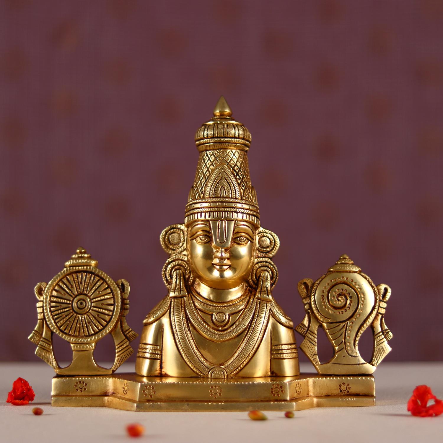 Brass Tirupati Balaji Idol / Venkateswara Bust