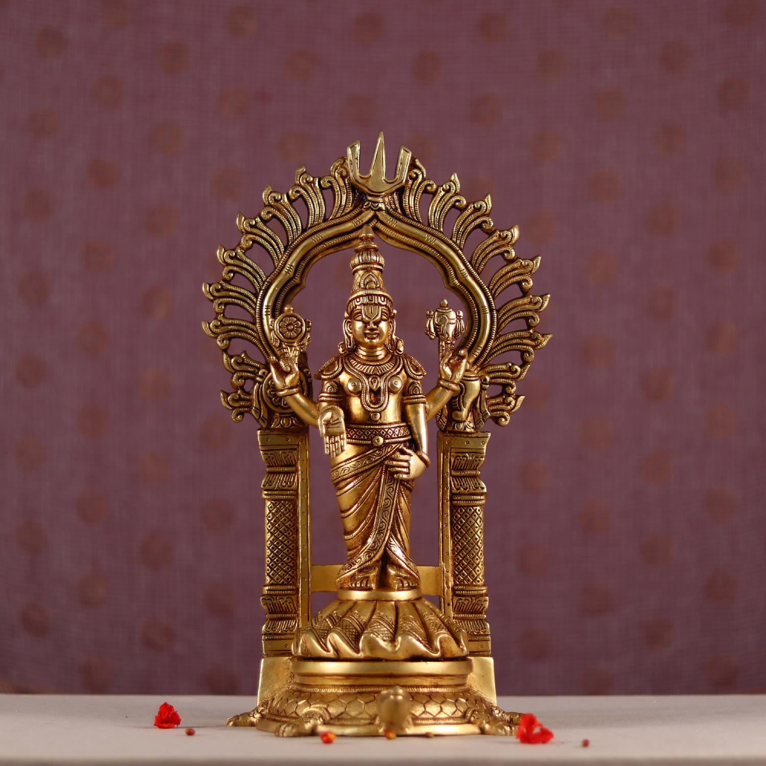 Brass Tirupati Balaji Venkateswara Idol On Tortoise