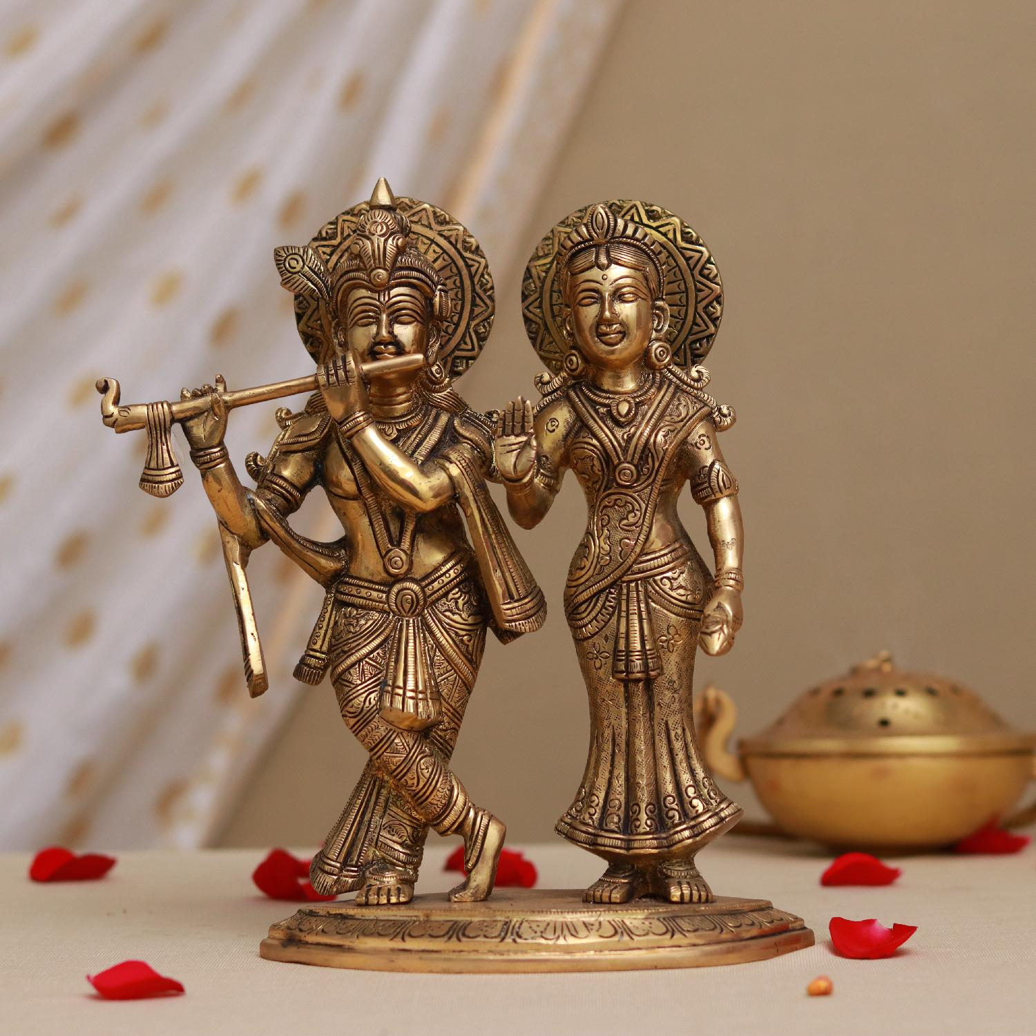 Brass Radha Krishna Idol