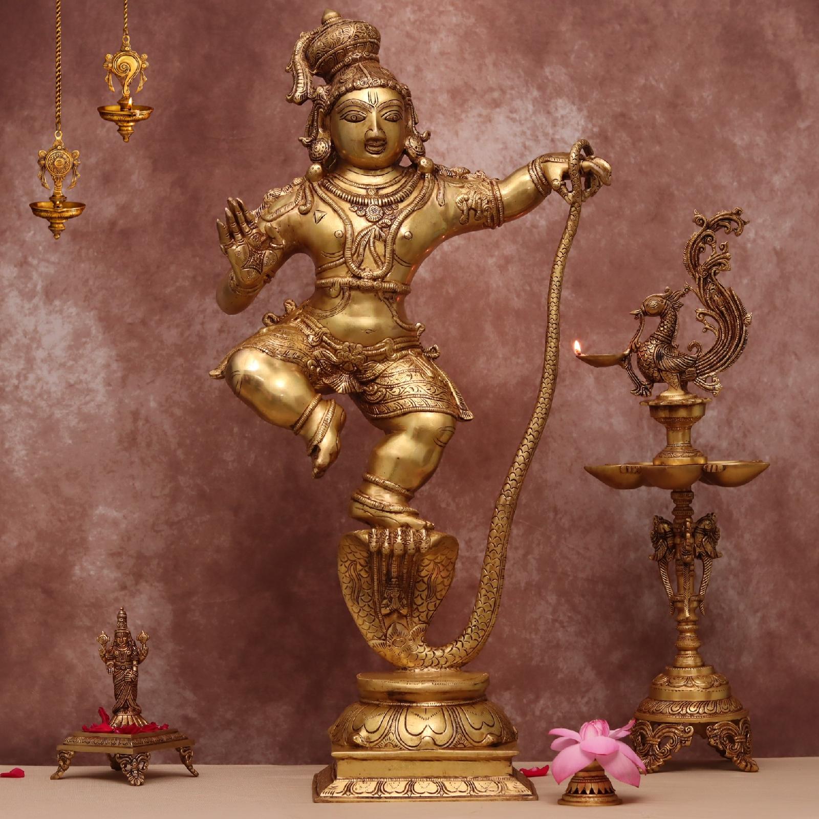 Lord Krishna On Kaliya Nag