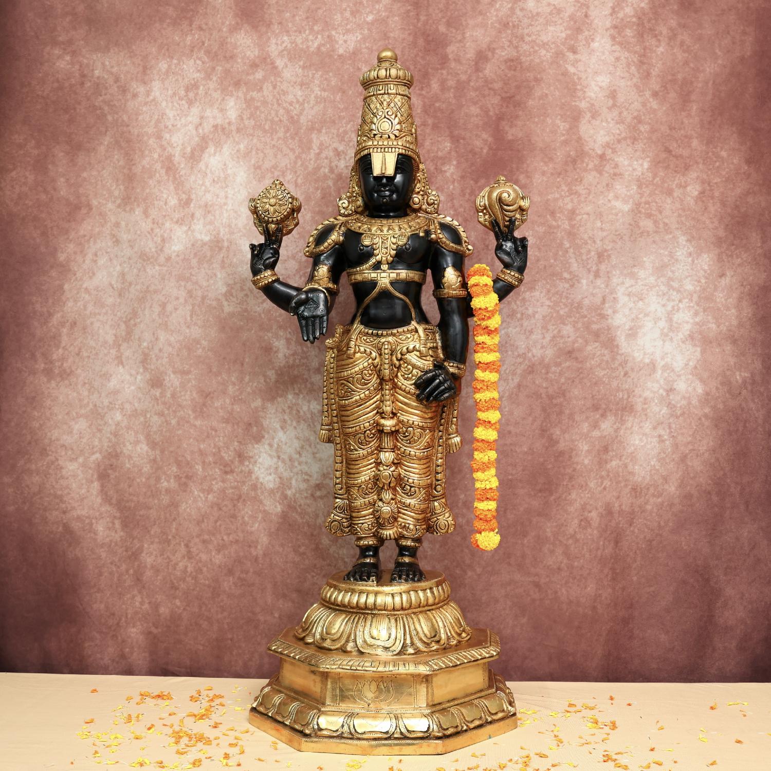 Large Brass Tirupati Bala ji Idol Standing
