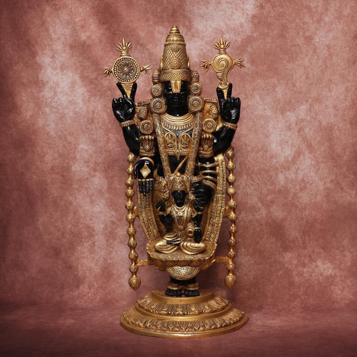 Brass Black Tirupati Balaji Weds Padmavati Idol