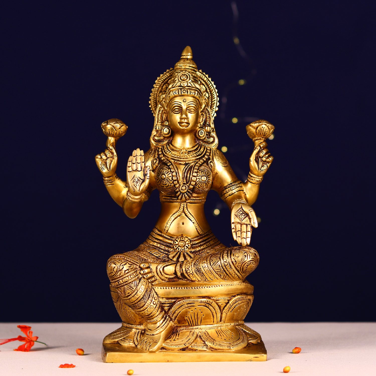 Super Fine Brass Lakshmi Idol