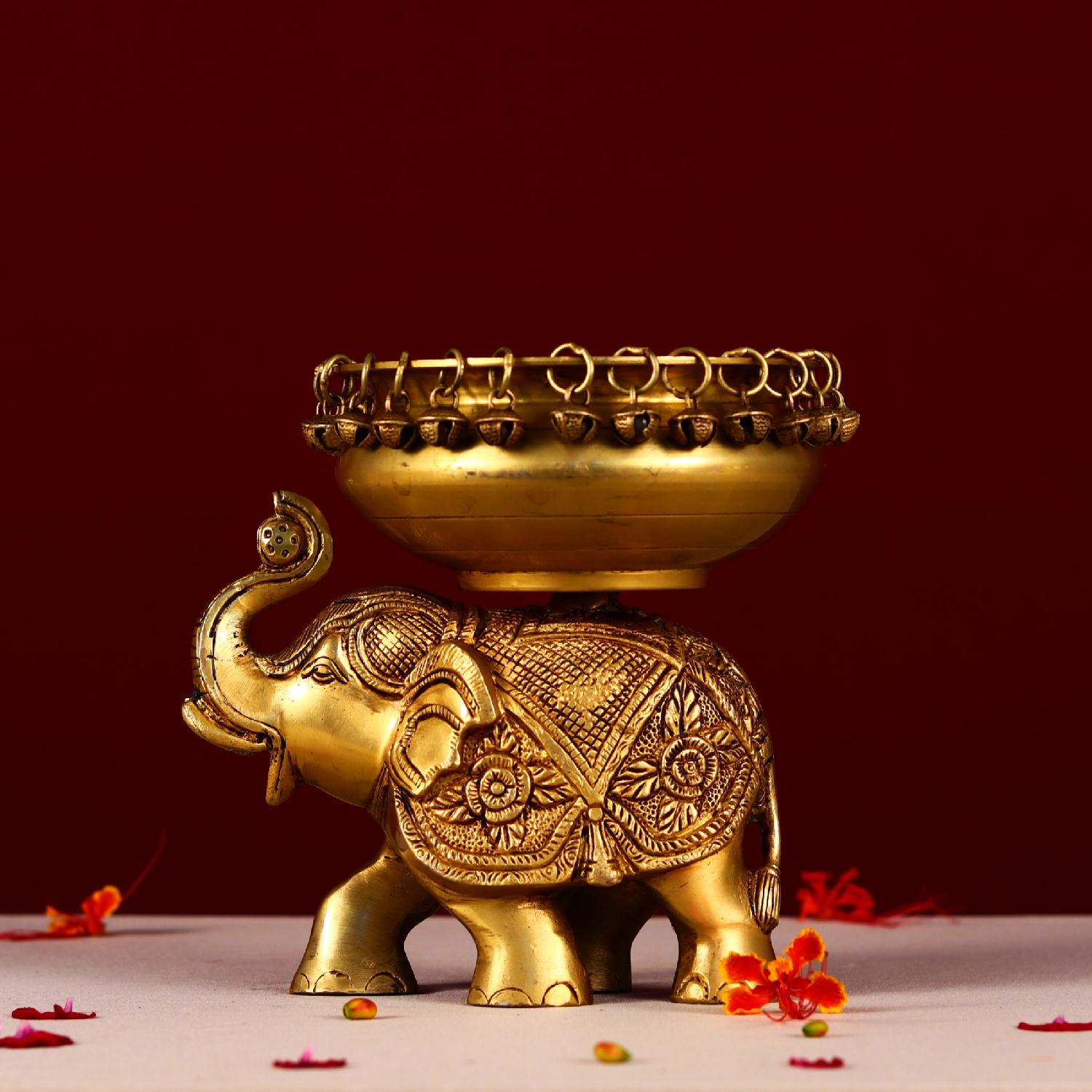 Brass Elephant Urli