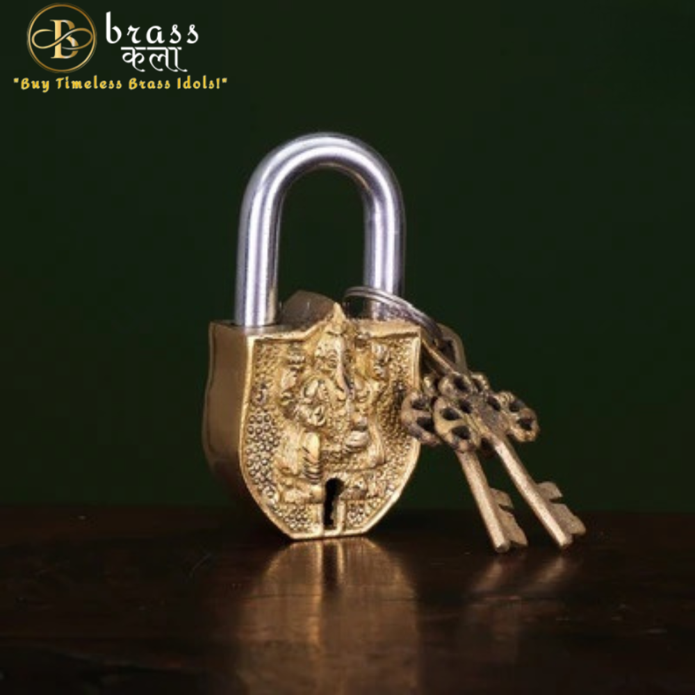 Brass Ganesha Lock with keys