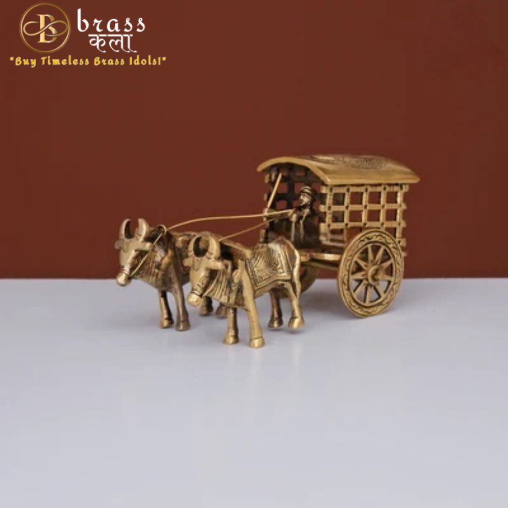 Brass Vintage Bullock Cart Showpiece