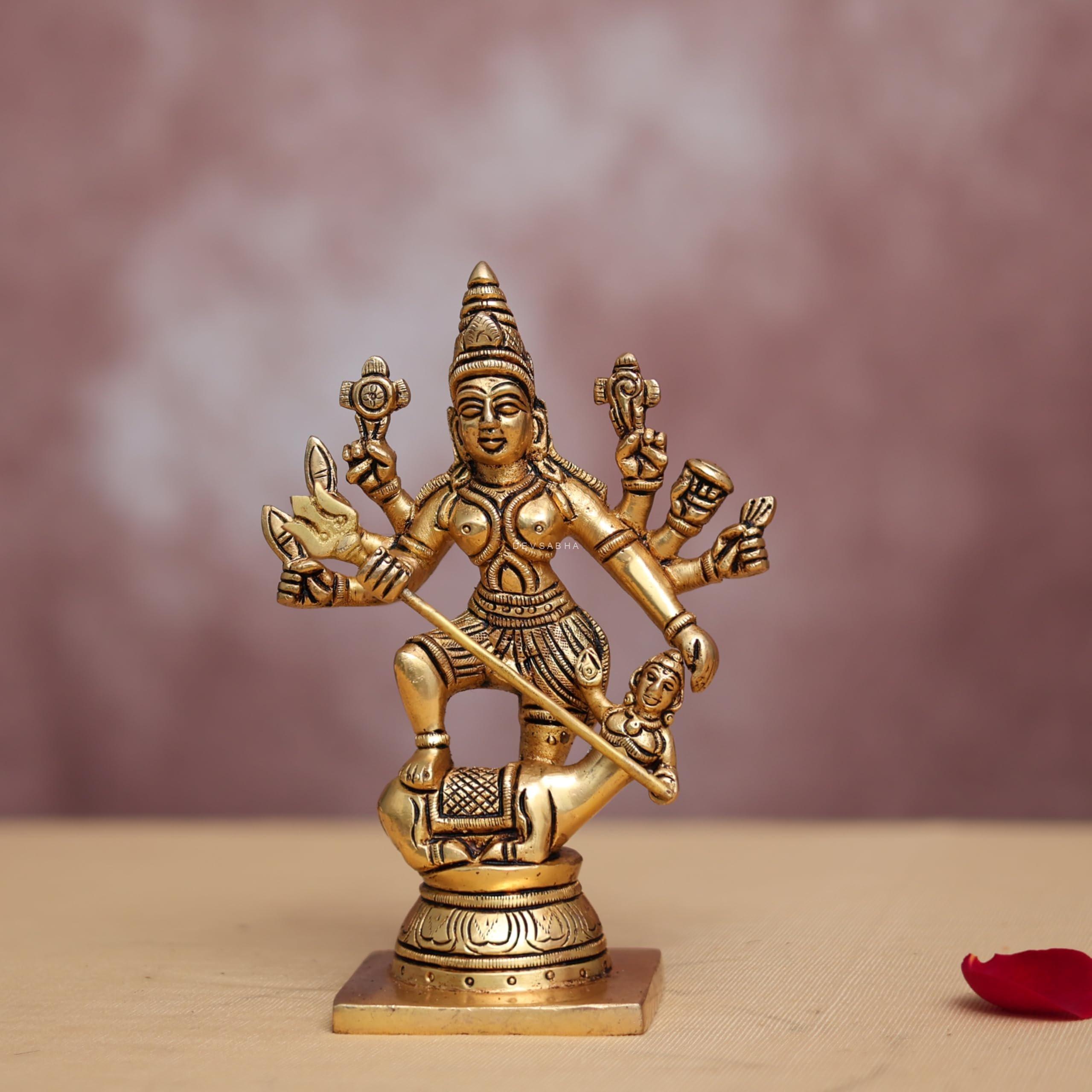 Brass Mahishasura Mardini Idol