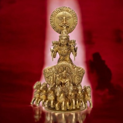 Brass Sun Chariot with 7 Horse, Lord Surya Rath