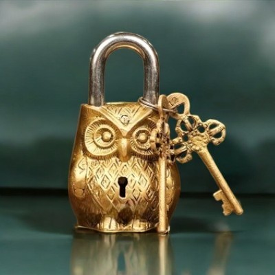 Brass Owl Lock with keys