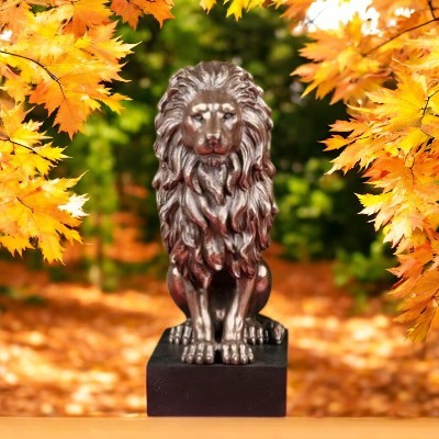 Bonded Bronze Lion Sitting on Base