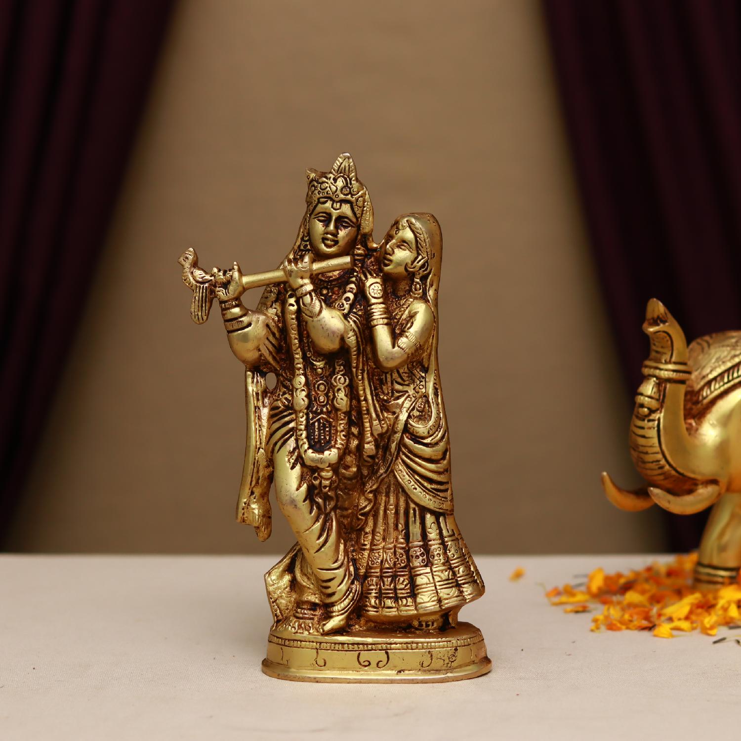 Brass Lord Radha Krishna Idol
