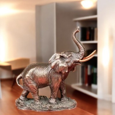 Bonded Bronze Elephant Trunk Up Showpiece