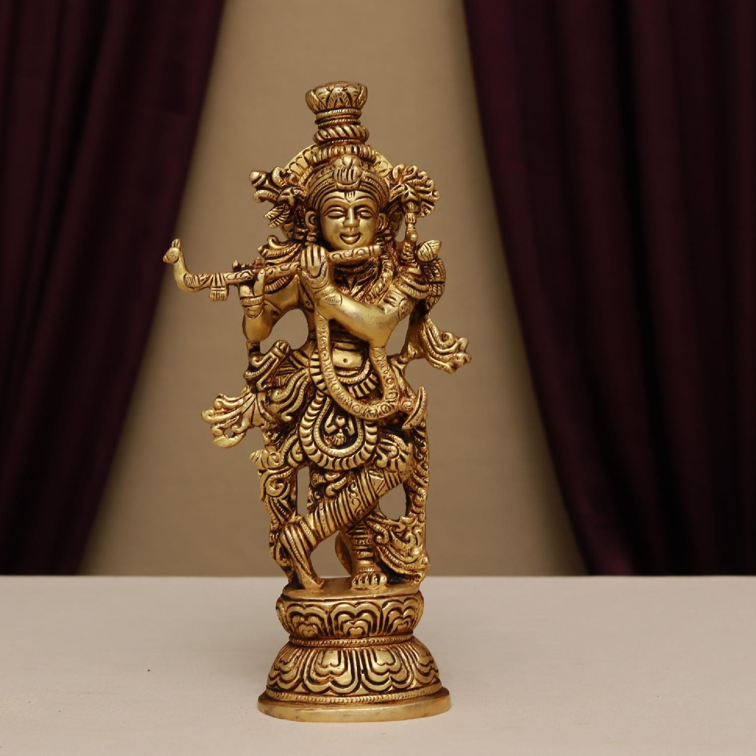 Brass Lord Krishna Idol